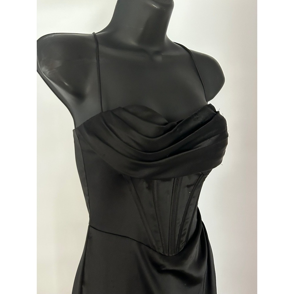GB Black Corset Strappy Ruched Long Gown Dress Prom Homecoming Junior‎ Size 3